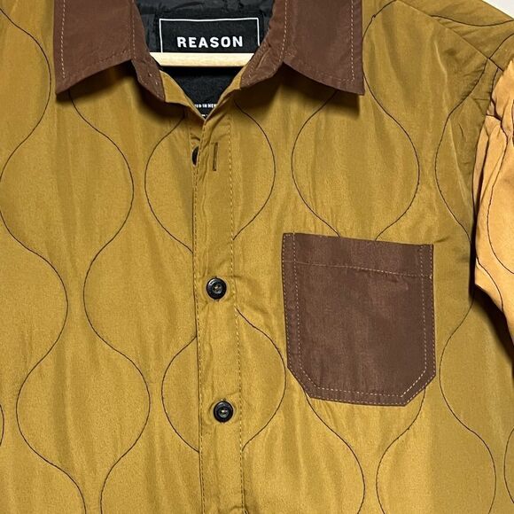 NWOT Reason Quited Button Front Shirt Jacket Shacket Mens Sz M - Picture 4 of 5